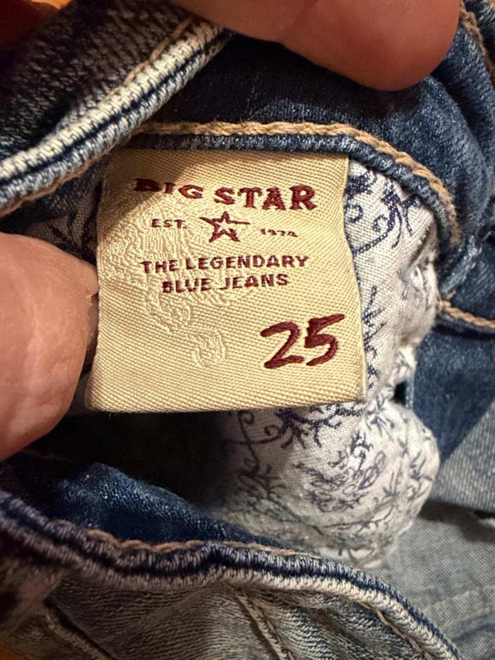 Vintage Big Star Sweet Denim Shorts Size 25 Low Rise Distressed Flap Pocket - Picture 5 of 6
